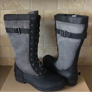 UGG Brystl Tall Leather Fur Boots Womens